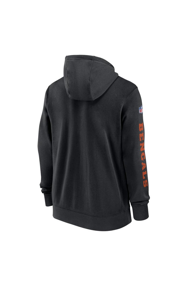 Nike Men's Nike Black Cincinnati Bengals 2024 Sideline Club Full-Zip Hoodie, Alternate, color,