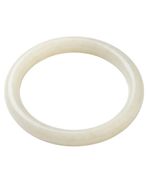 1994 Off White Thin Jade Bangle