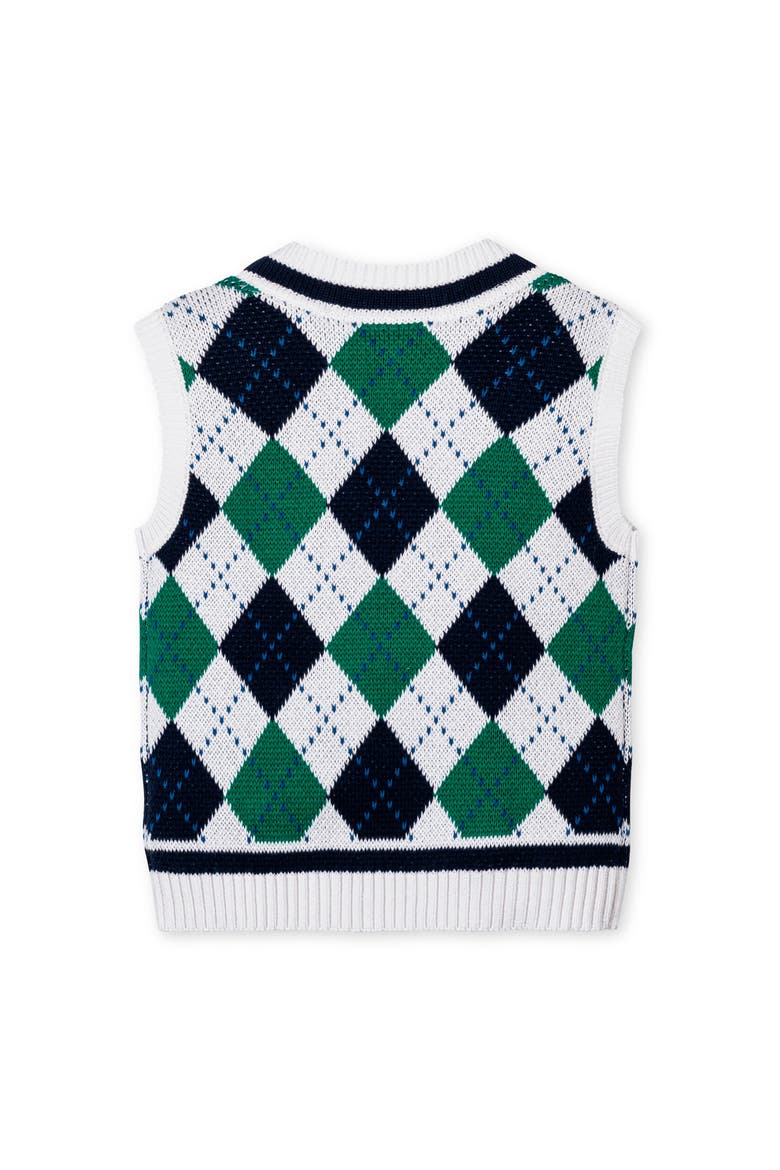 Kids' Organic V-Neck Argyle Sweater Vest (Toddler, Little Kid and Big Kid), Alternate, color, Pickleball Argyle