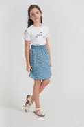LOLA Girls Cherry Print Denim Skirt