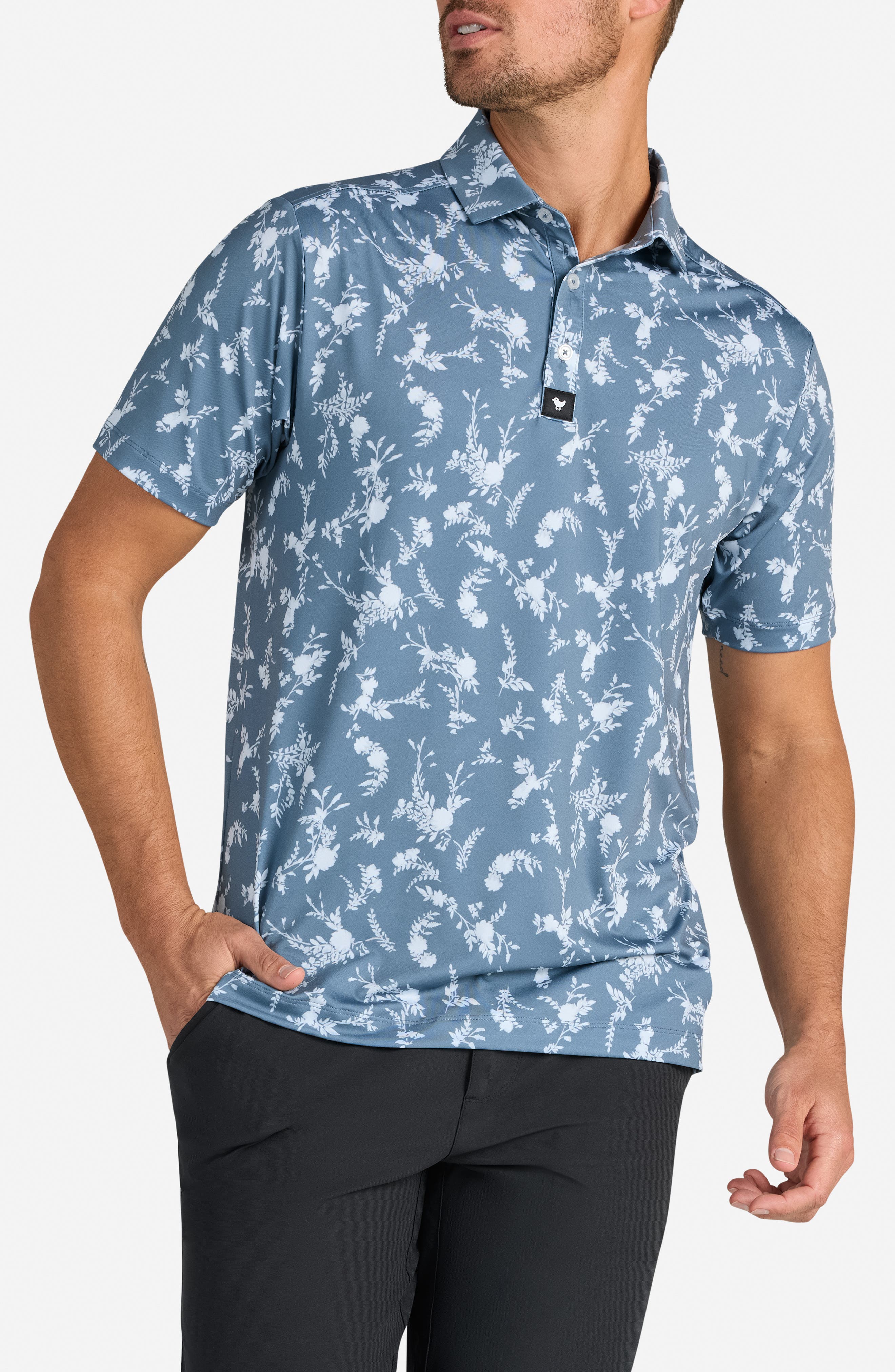 Pollen Hazard Floral Performance Golf Polo