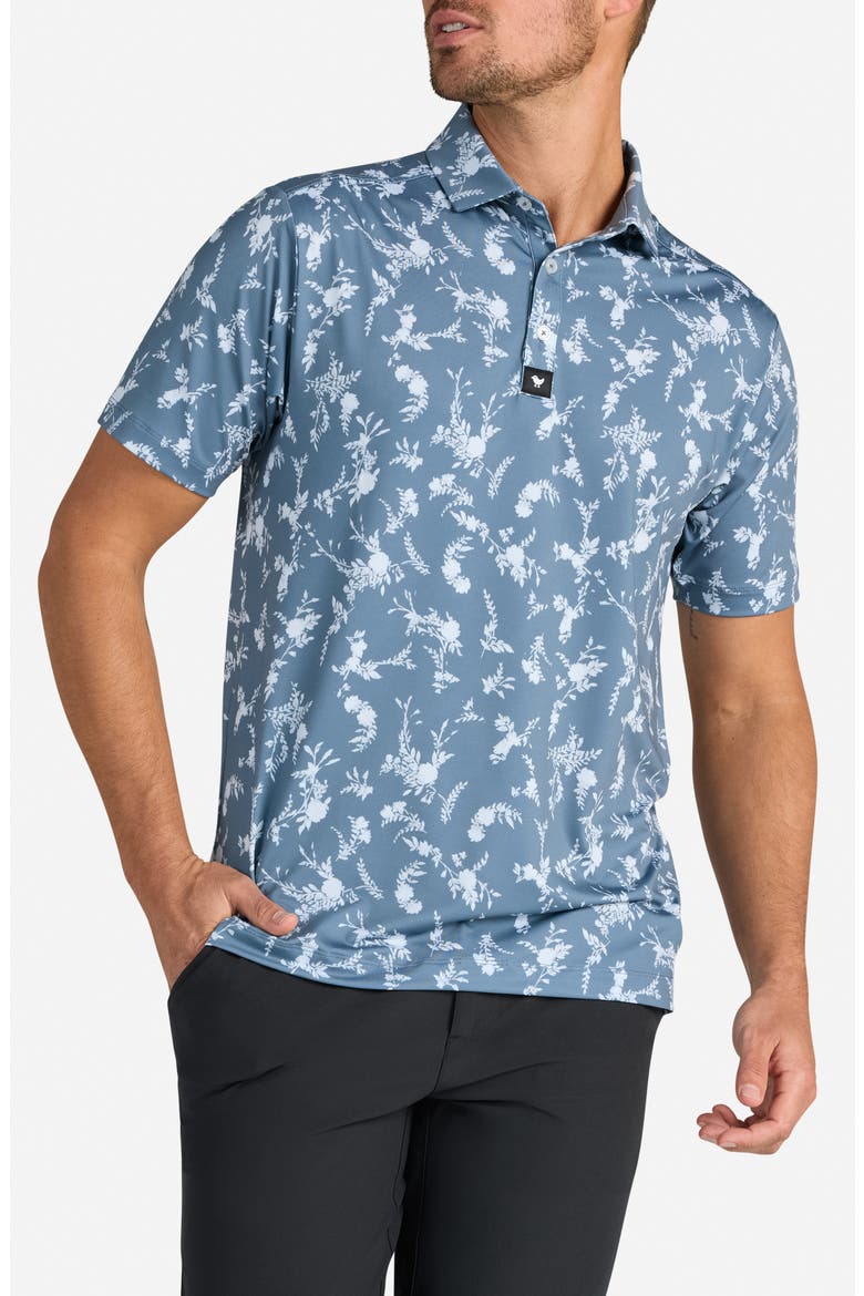 Pollen Hazard Floral Performance Golf Polo, Main, color, POLLEN HAZARD