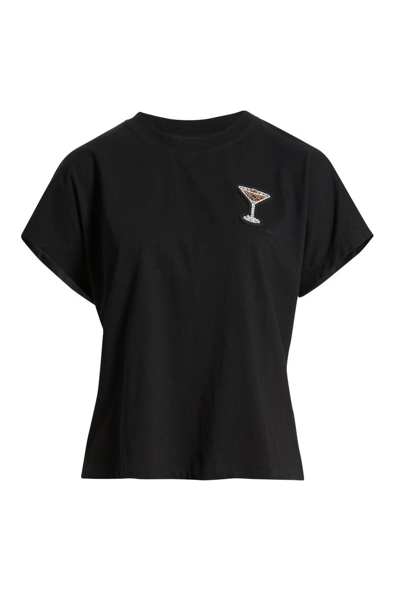 Emason Rhinestone Embellished Cotton Graphic T-Shirt, Alternate, color, BLK