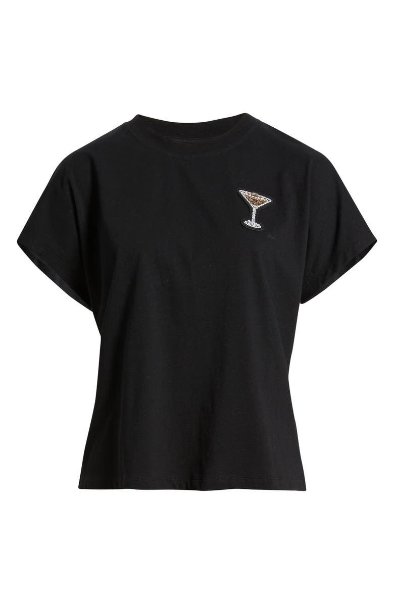 BOSS Orange Emason Rhinestone Embellished Cotton Graphic T-Shirt, Alternate, color, Black