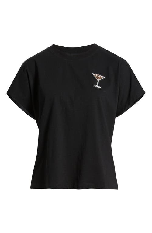 BOSS Orange Emason Rhinestone Embellished Cotton Graphic T-Shirt in Black 