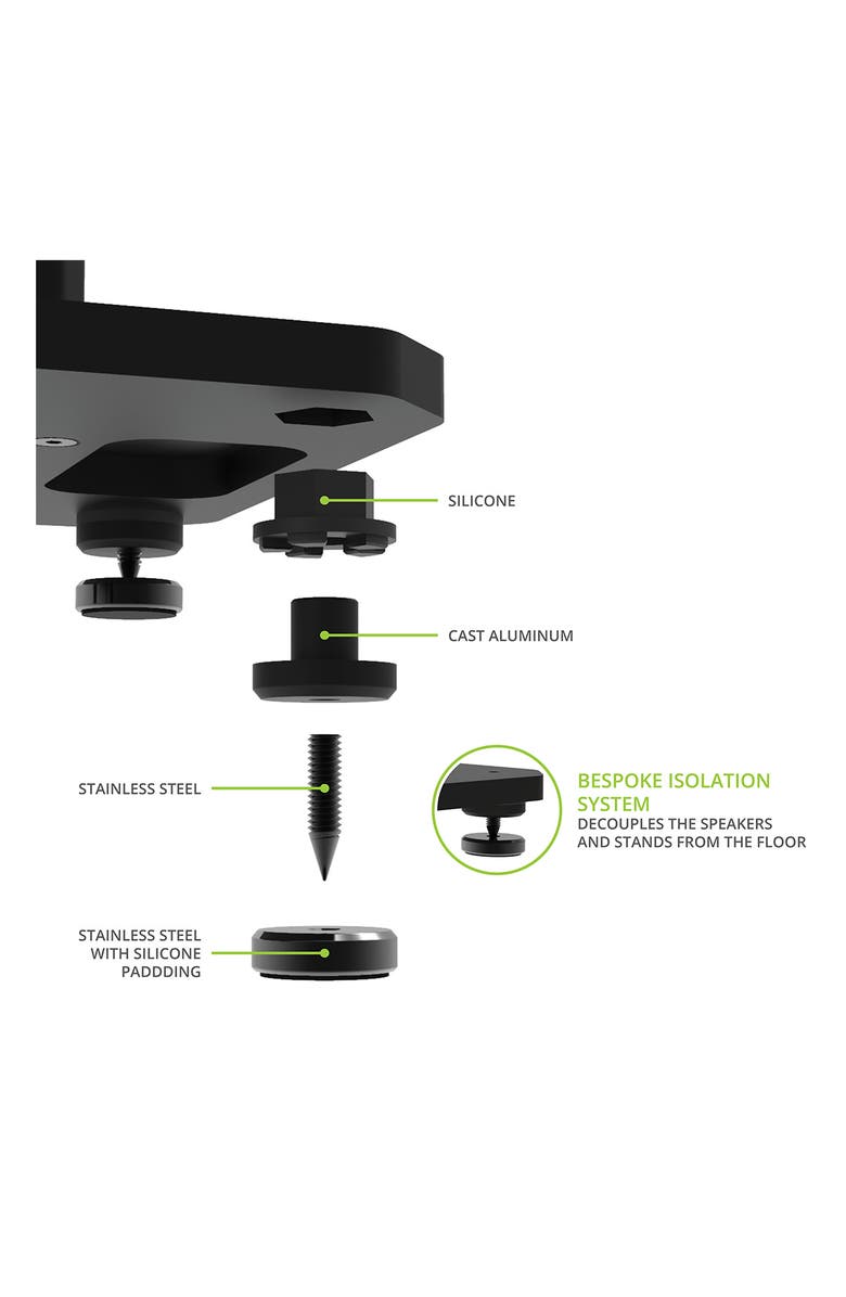 Kanto SX26 26" Tall Fillable Speaker Stands with Isolation Feet - Pair, Alternate, color, Black