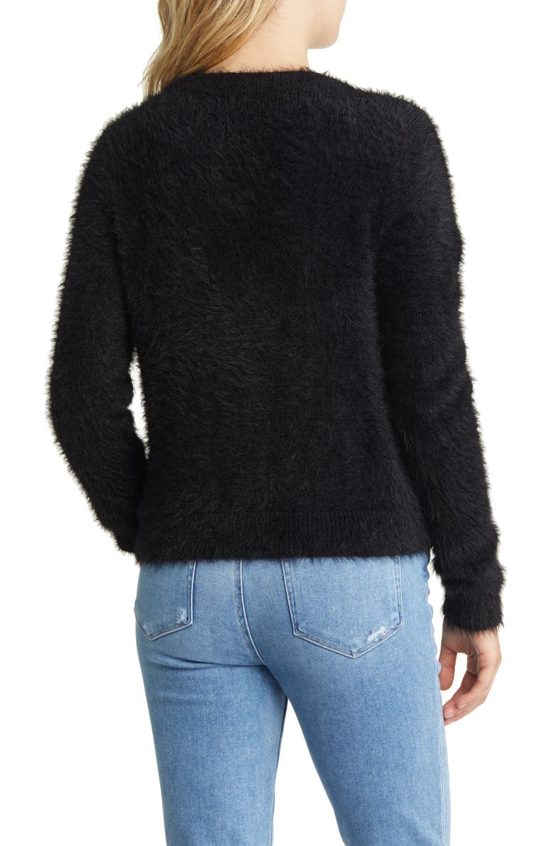 Halogen<sup>®</sup> Fuzzy Deep V-Neck Cardigan, Alternate, color,