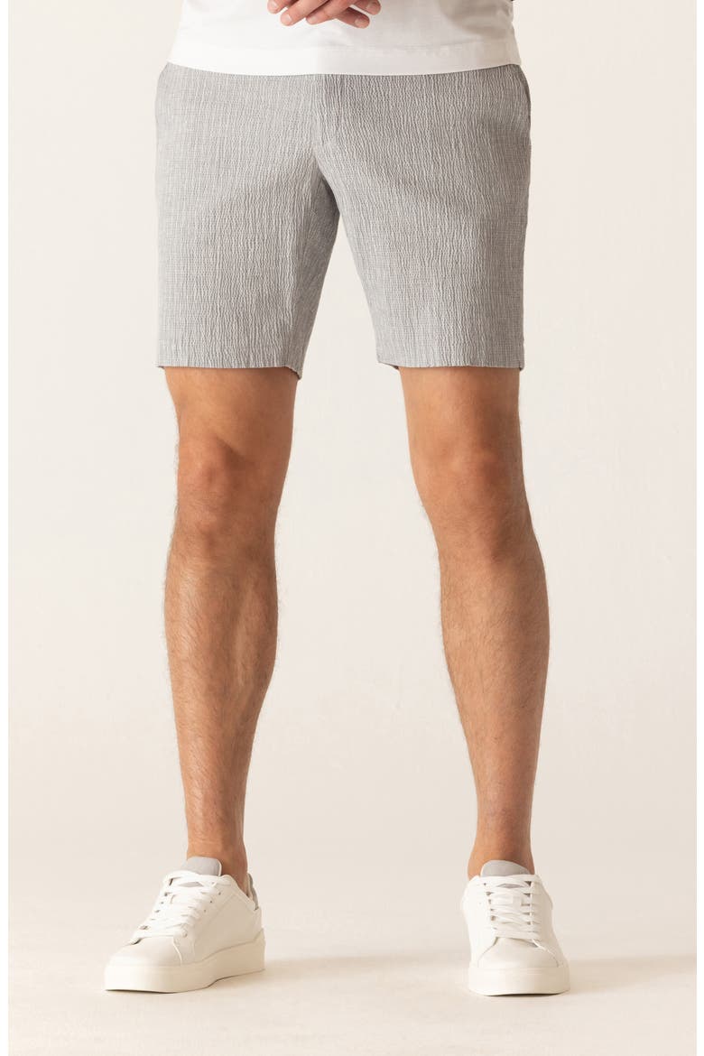 Oasis Seersucker Bermuda Shorts, Main, color, GRAY/ NATURAL