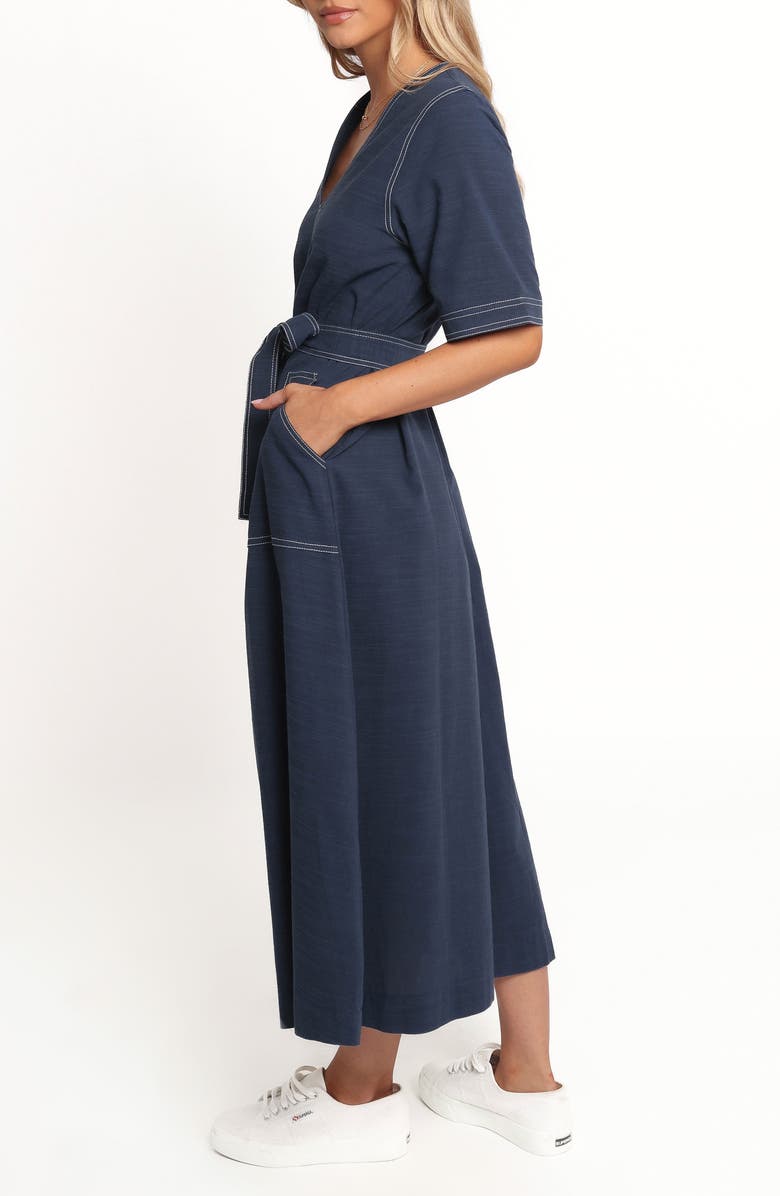 Petal & Pup Kade Cotton Midi Dress, Alternate, color, Blue