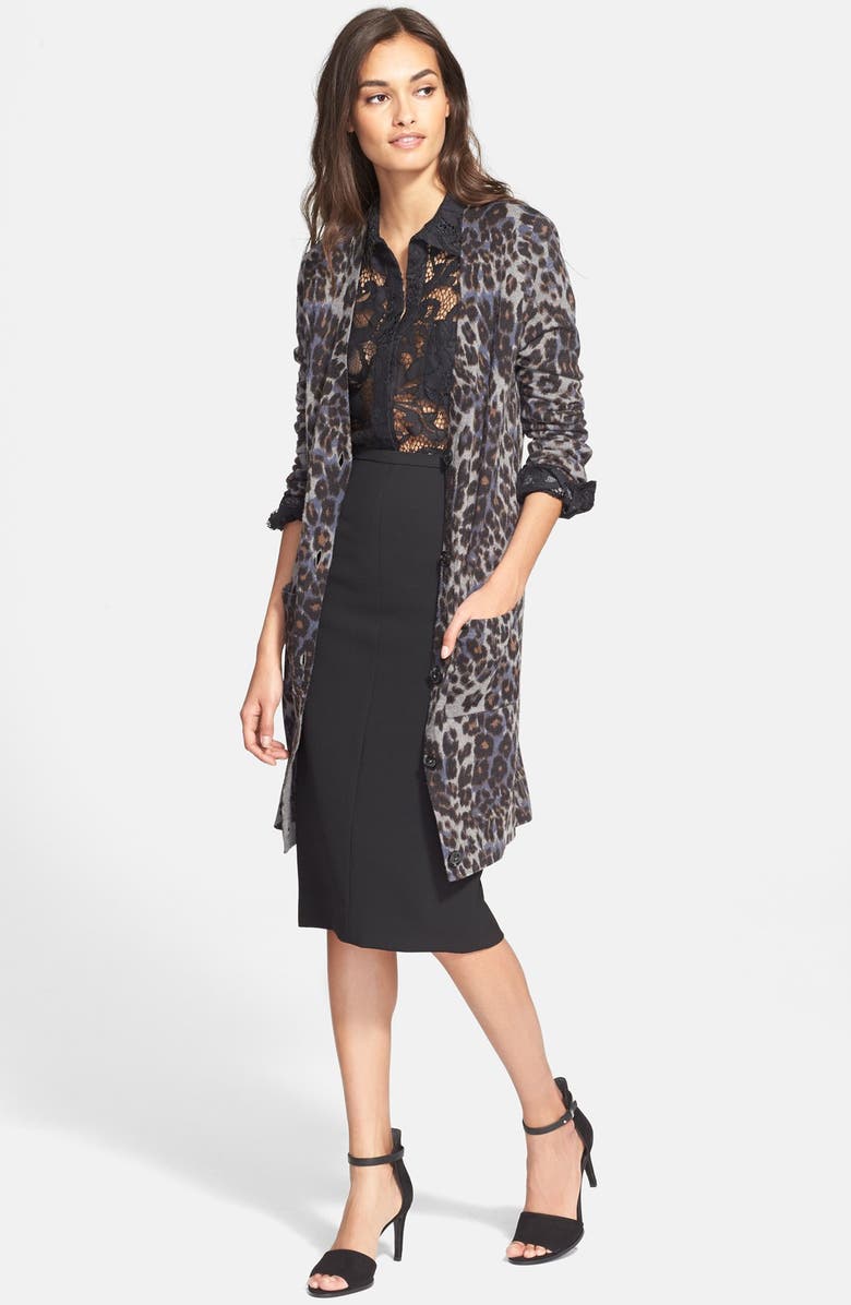 Diane von Furstenberg 'Lorelei Two' Sheer Lace Shirt, Alternate, color, 