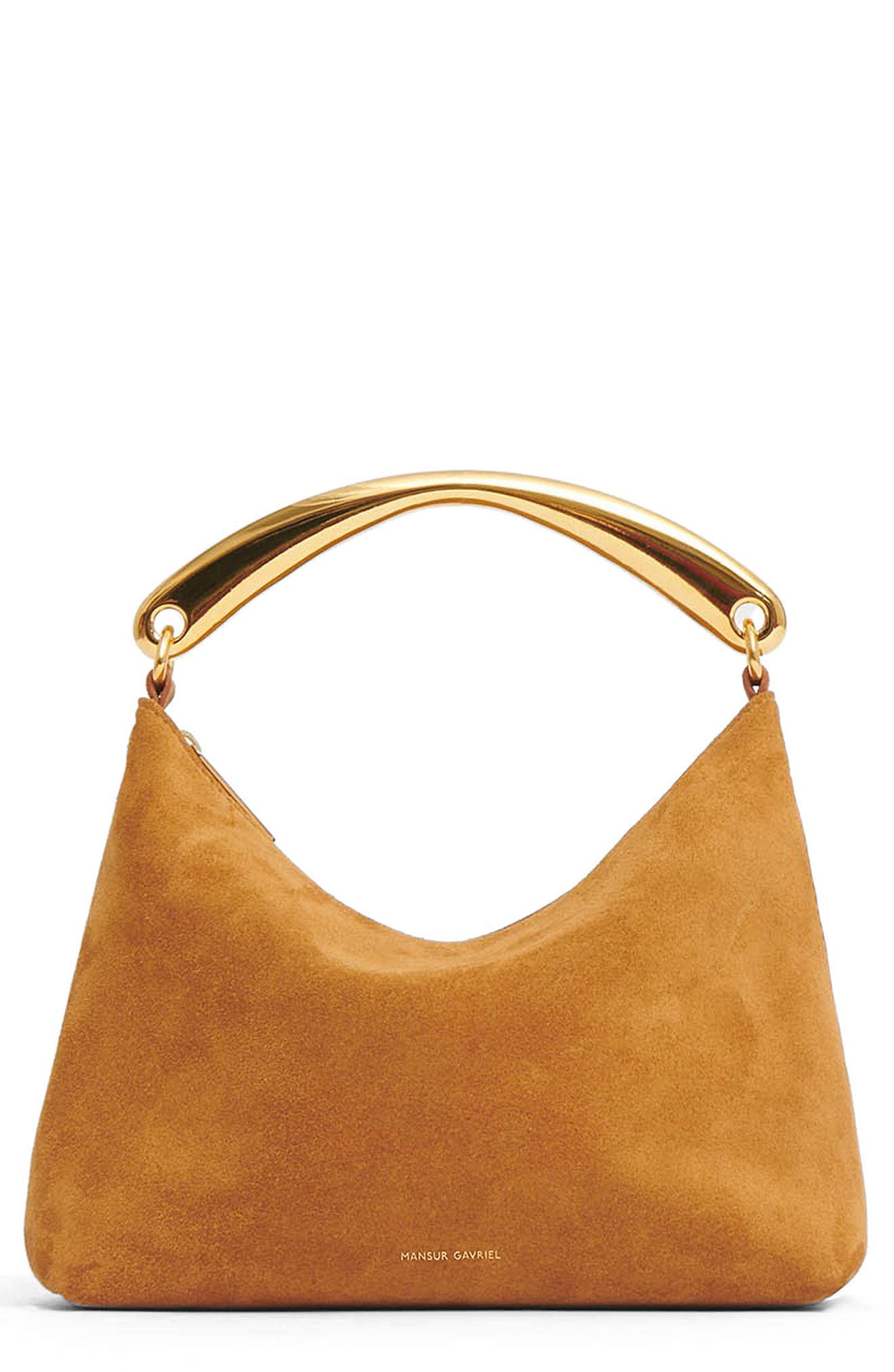 Mansur Gavriel Hera Suede Metal Top Handle Bag, Main, color, 