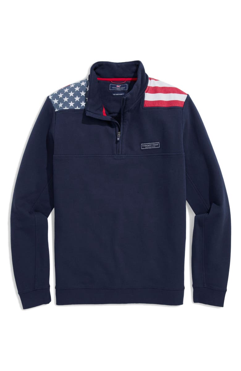vineyard vines Americana Shep Quarter Zip Sweatshirt, Main, color,