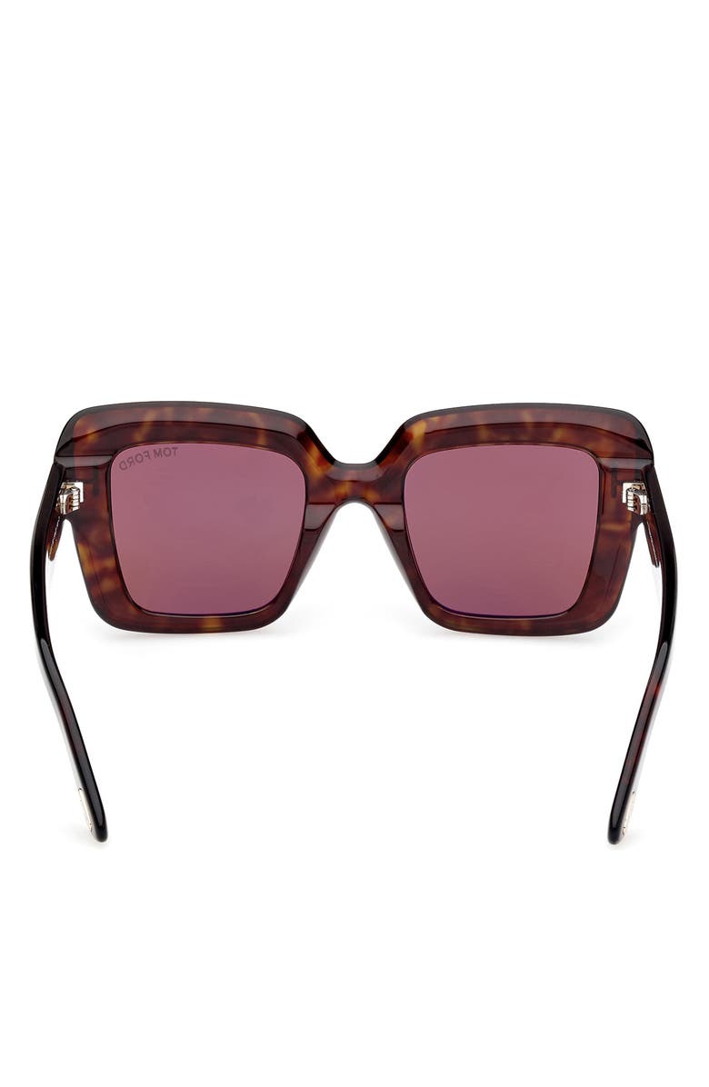 TOM FORD Esme 50mm Square Sunglasses, Alternate, color, Shiny Classic Havana / Brown