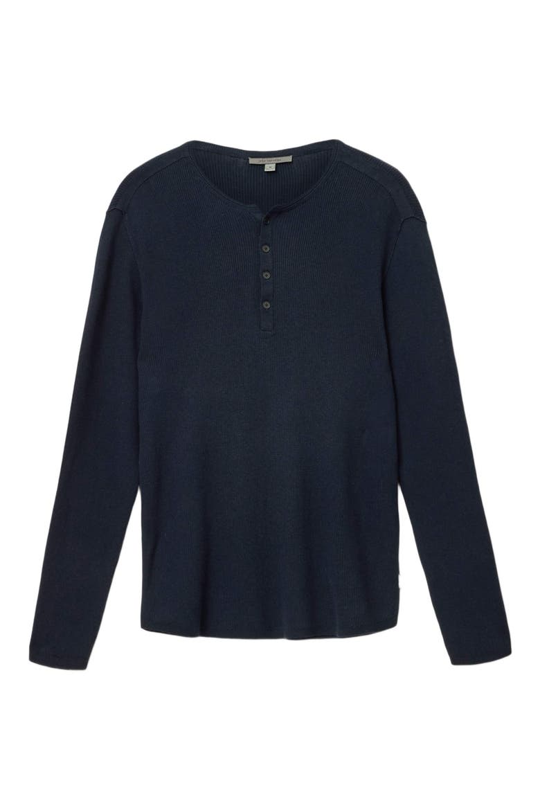 Javis Organic Cotton & Cashmere Rib Henley, Alternate, color, NAVY
