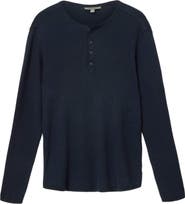 John Varvatos Javis Organic Cotton & Cashmere Rib Henley