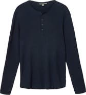 John Varvatos Javis Organic Cotton & Cashmere Rib Henley