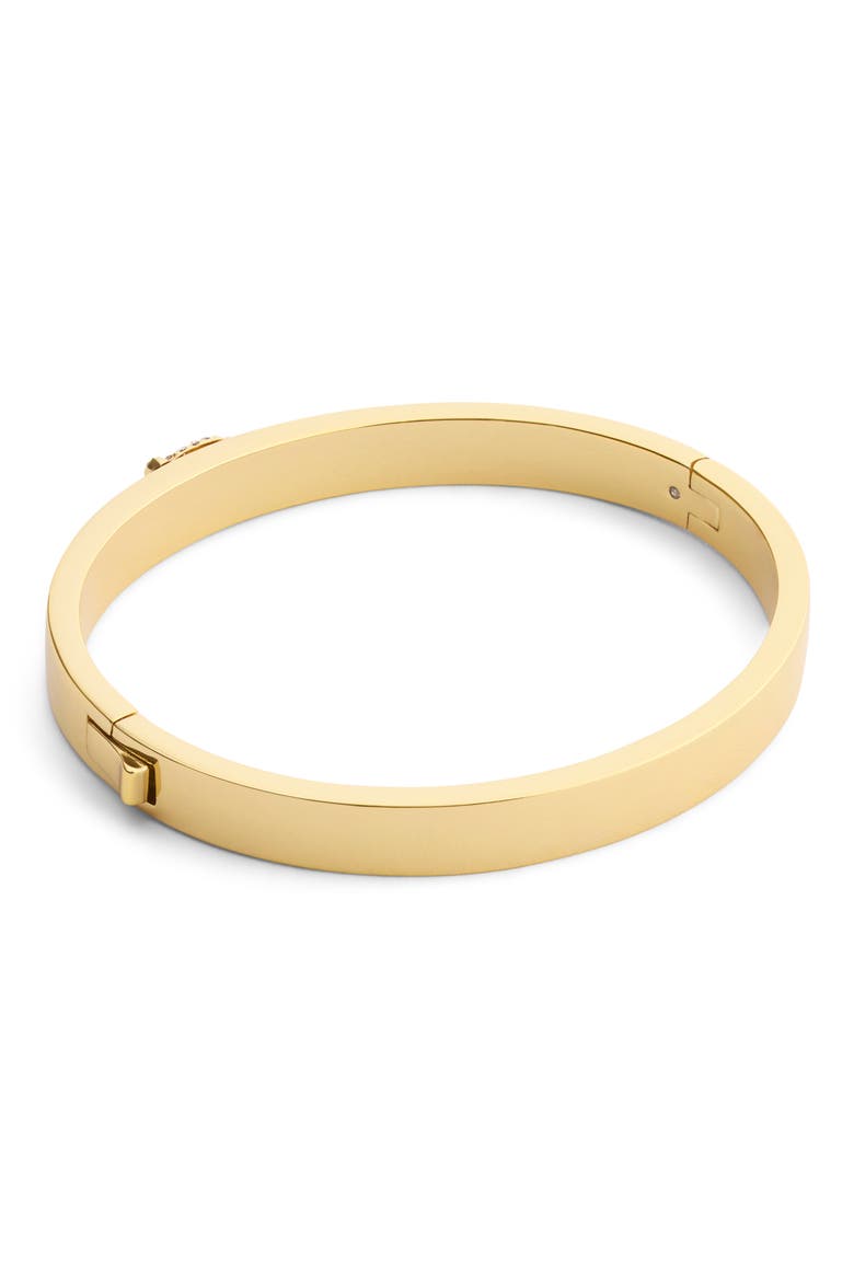 Sculpted C Pavé Hinge Bangle, Alternate, color, SHINY GOLD
