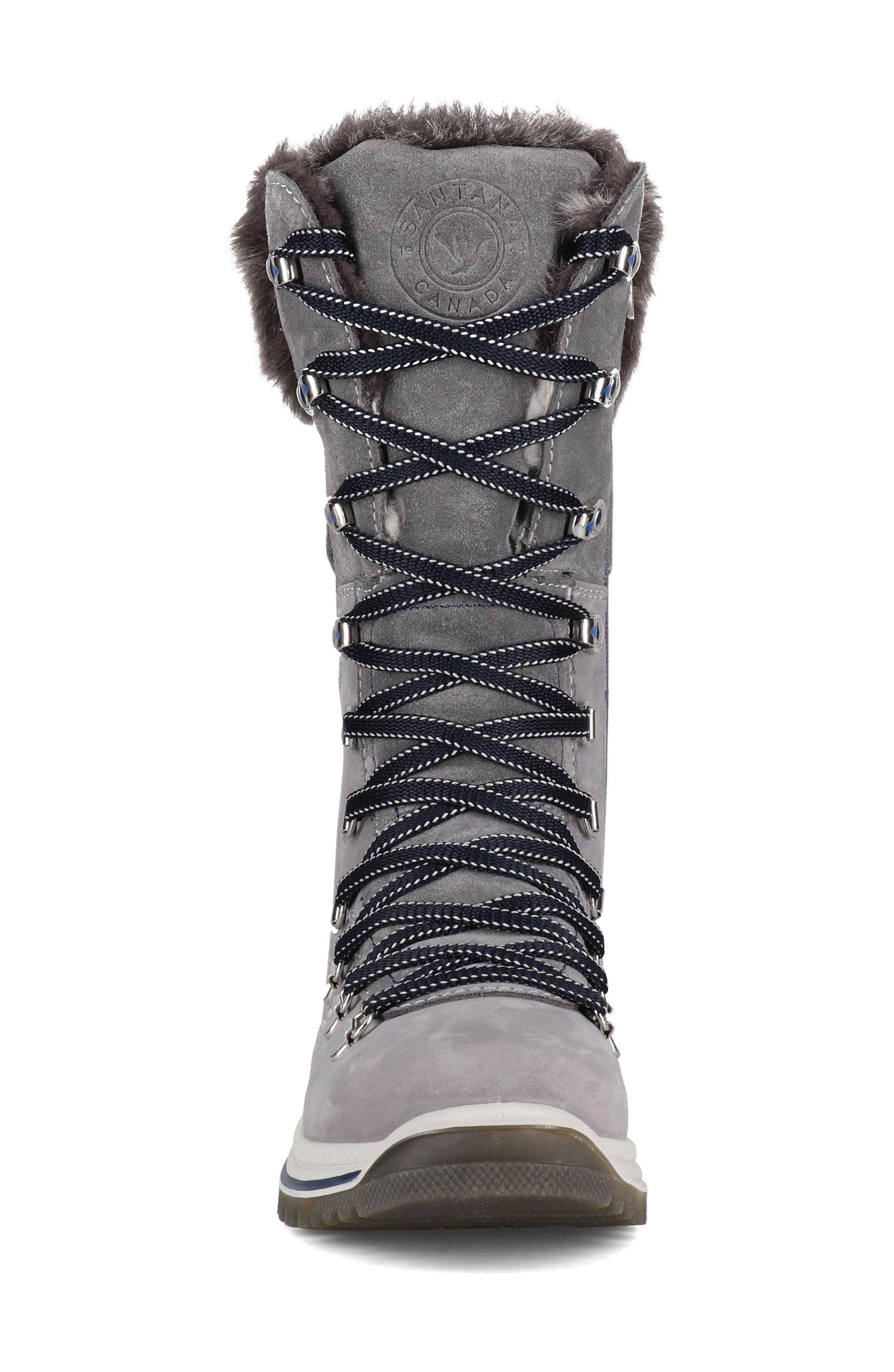 Marlowe Waterproof Winter Boot, Alternate, color, ICE / NAVY