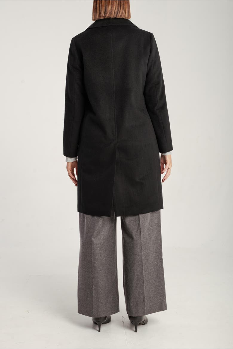 Cashmere Tailored Single-Breasted Coat, Alternate, color, Black