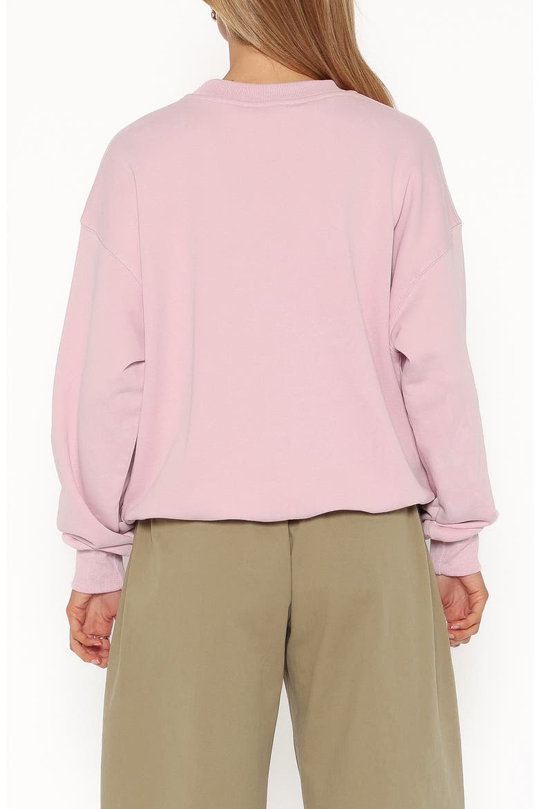 Cayley Patchwork Sweatshirt, Alternate, color, PINK CHERRY