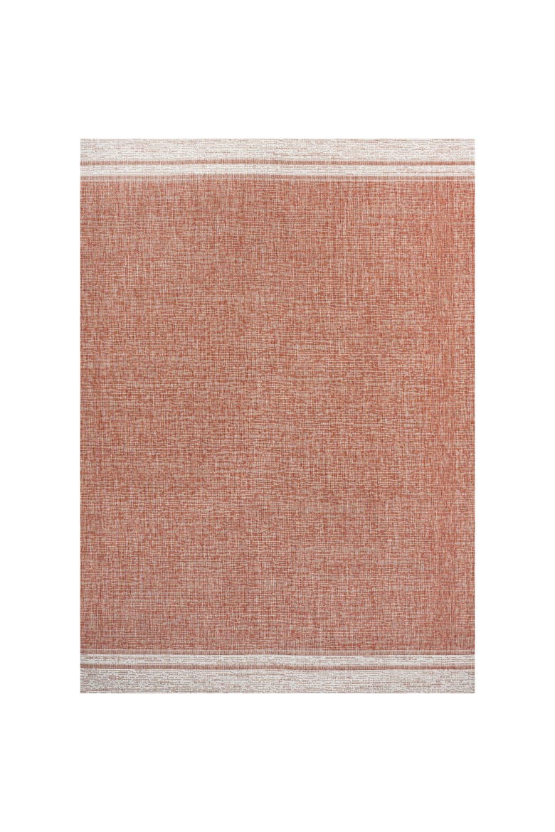 Alda Modern Minimalist Mingled Solid Indoor/Outdoor Area Rug, Main, color, Salmon/Cream