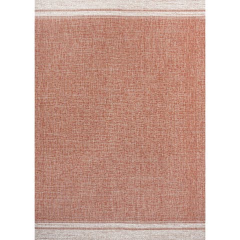 Alda Modern Minimalist Mingled Solid Indoor/Outdoor Area Rug