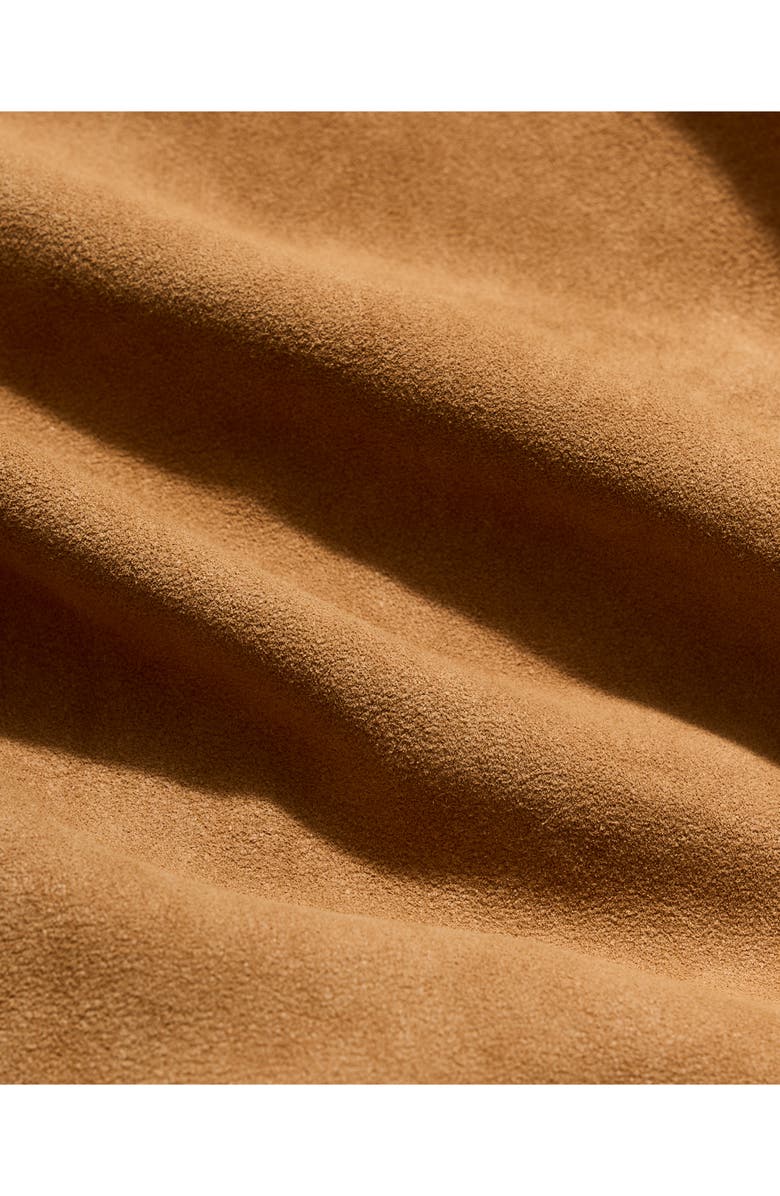 Billy Reid Waxed Suede Trucker Jacket, Alternate, color, Khaki