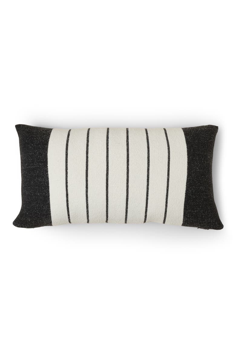 CozyChic® Border Stripe Pillow, Main, color, CREAM/CARBON