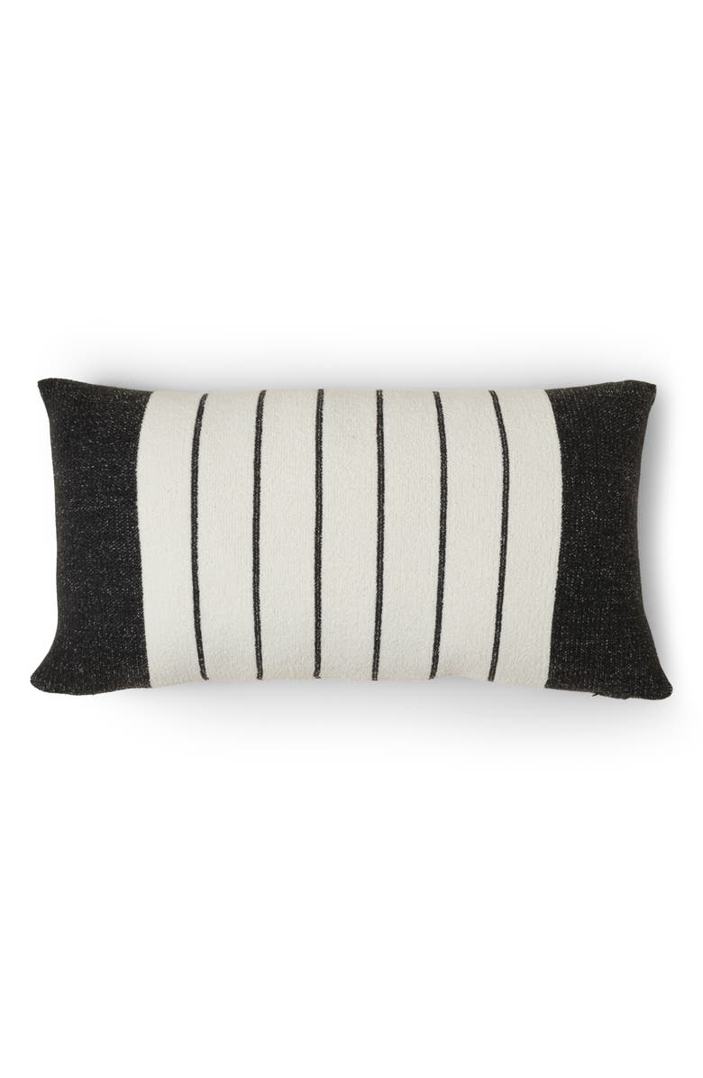 Barefoot Dreams<sup>®</sup> CozyChic<sup>®</sup> Border Stripe Pillow, Main, color, Cream/Carbon
