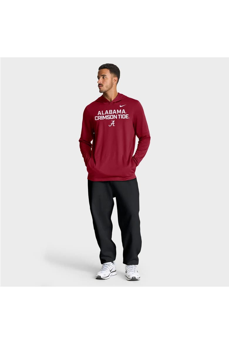Men's Nike Crimson Alabama Crimson Tide 2025 Sideline Dri-FIT Long Sleeve Hoodie T-Shirt, Alternate, color, Crimson