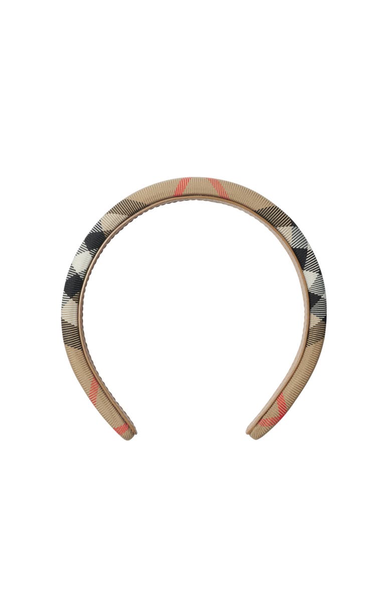 Burberry Check Nylon Headband, Alternate, color, Sand