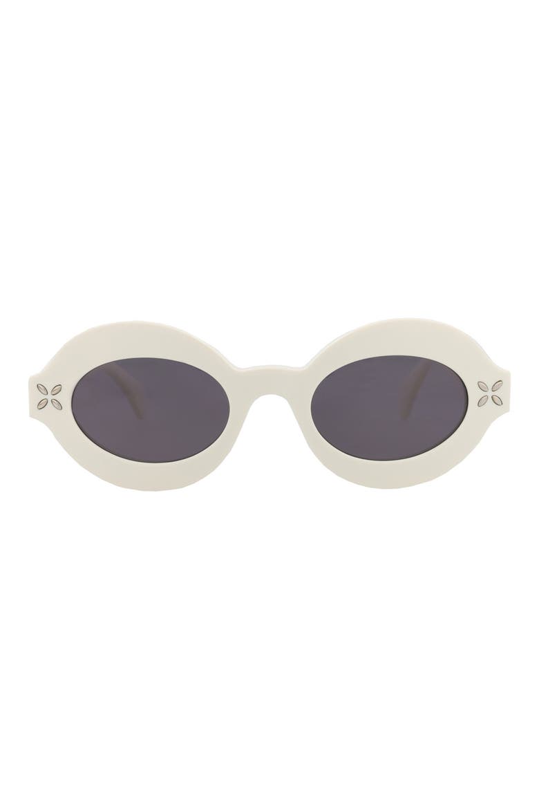 49mm Oval Sunglasses, Main, color, IVORY IVORY GREY