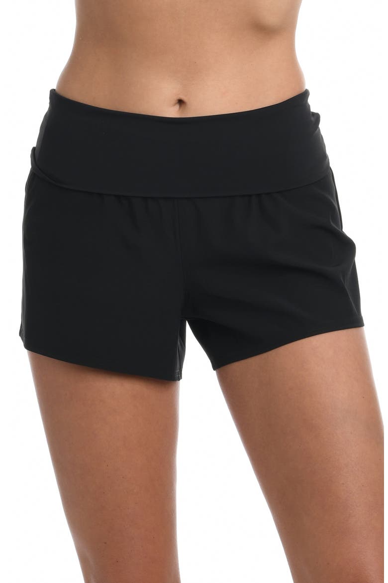 Island Goddess Board Shorts, Main, color, BLACK