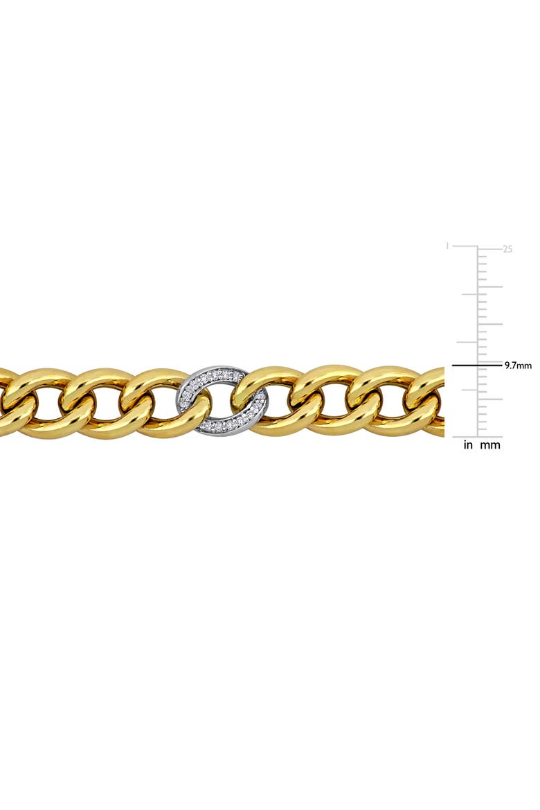 Diamond Cuban Link Bracelet 14k Two-Tone, Alternate, color, 14k Gold