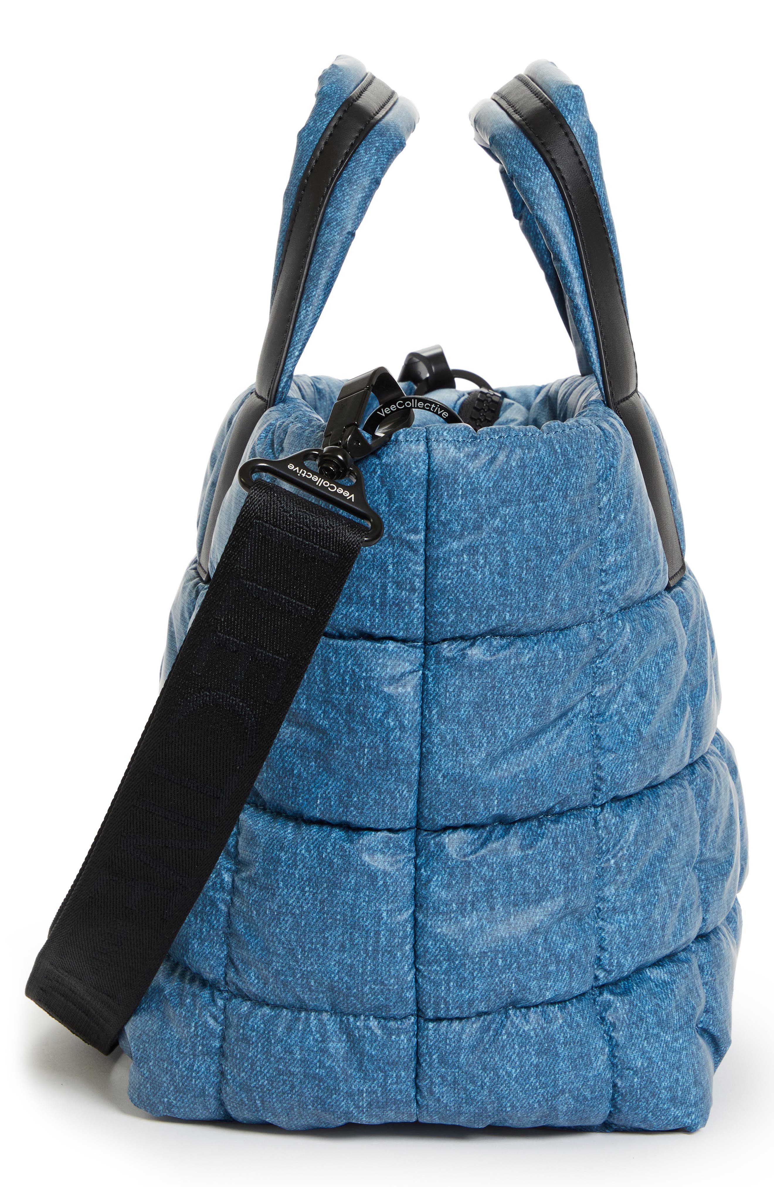 VeeCollective Small Porter Water Repellent Quilted Tote, Alternate, color, Denim