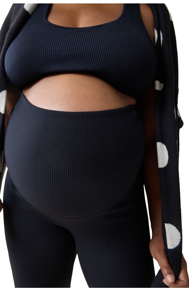 Ingrid & Isabel Maternity Ribbed Active Legging, Alternate, color, Black