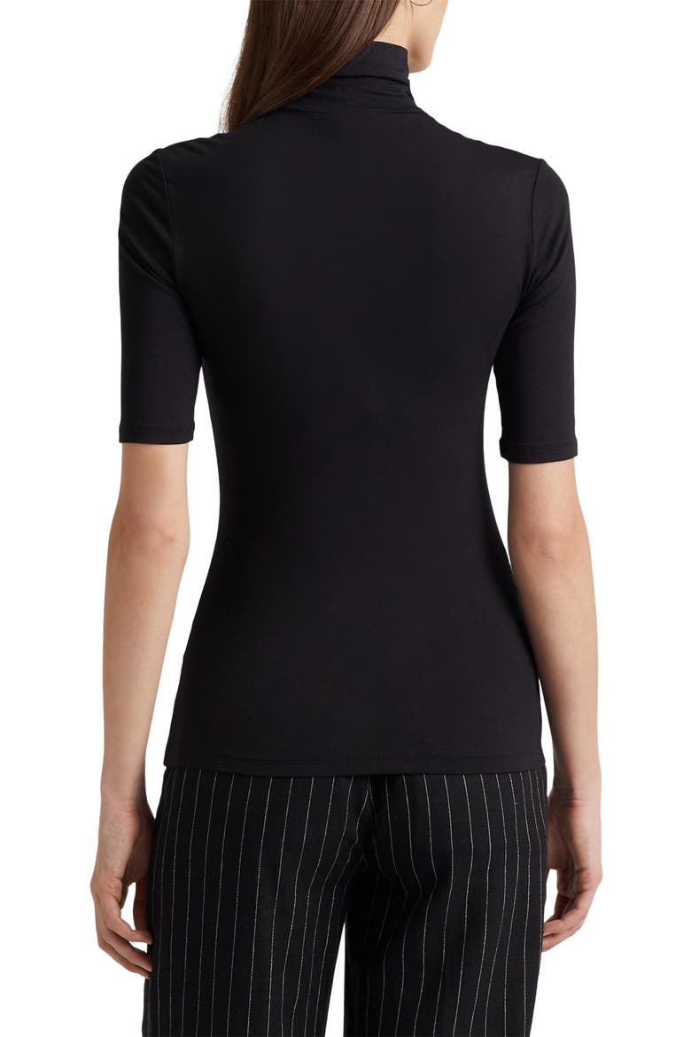 Jersey Turtleneck Top, Alternate, color, POLO BLACK
