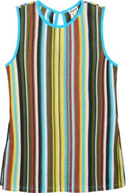 STAUD Valley Stripe Open Stitch Knit Top
