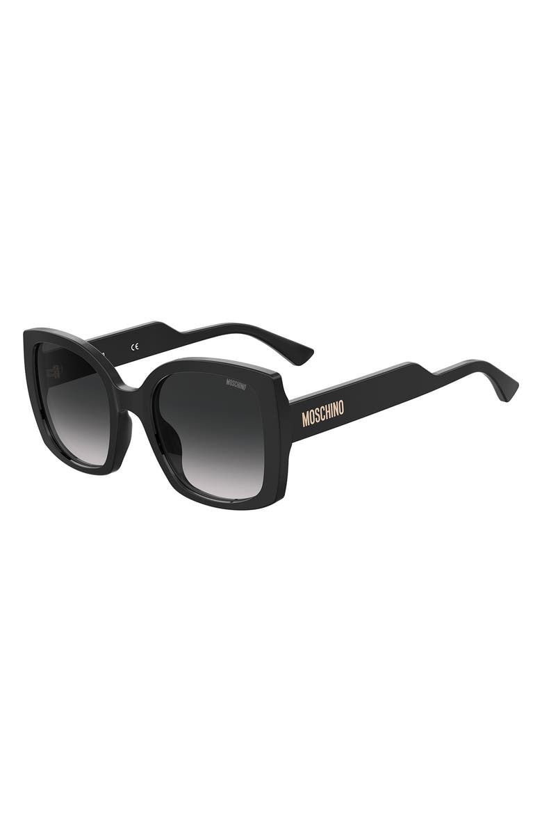 Moschino 54mm Gradient Square Sunglasses, Alternate, color, Black/Grey