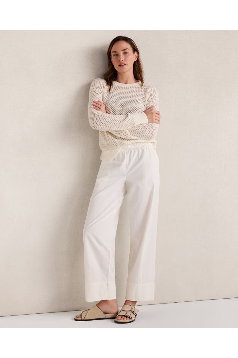 Organic Cotton Twill Barrel Leg Pants, Main, color, Ivory