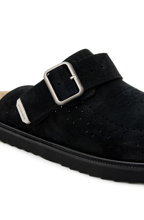 Allsaints Venus Shearling Mules In Black
