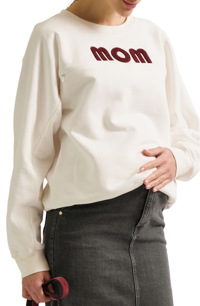 Cache Coeur Mom Maternity & Nursing Sweatshirt, Alternate, color, Ivory