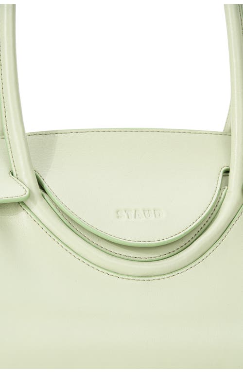 Staud Maude Fold-over Flap Leather Shoulder Bag In Pale Jade