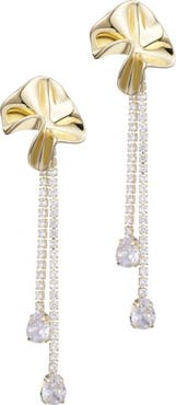 Adornia Flower Crystal Drop Earrings