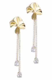 Adornia Flower Crystal Drop Earrings
