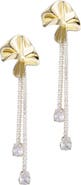 Adornia Flower Crystal Drop Earrings