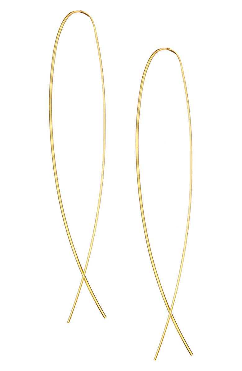 LANA 14K Gold Flat Upside Down Hoop Earrings, Main, color, 