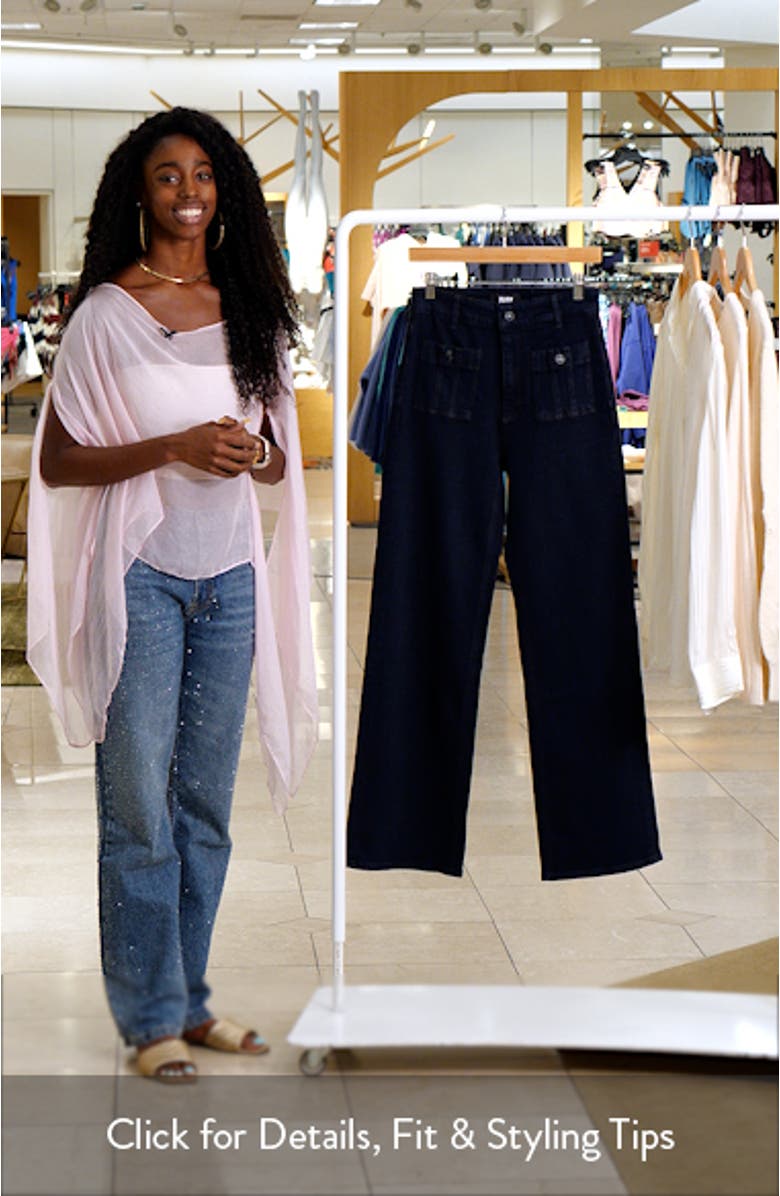 Anessa High Waist Patch Pocket Wide Leg Jeans, sales video thumbnail