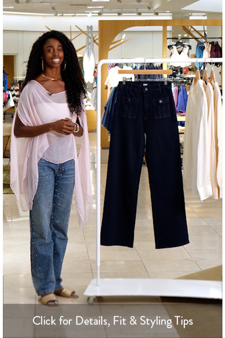 Anessa High Waist Patch Pocket Wide Leg Jeans video