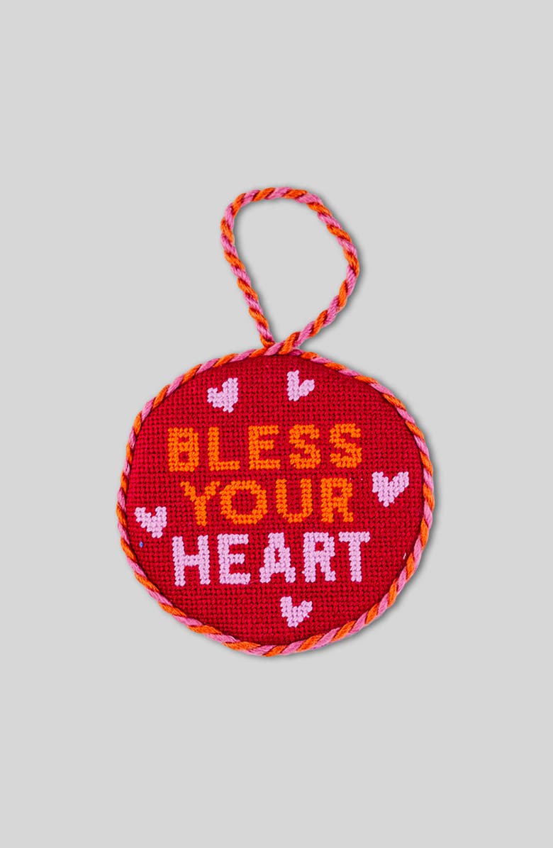 Furbish Needlepoint Ornament - Bless your Heart, Main, color,